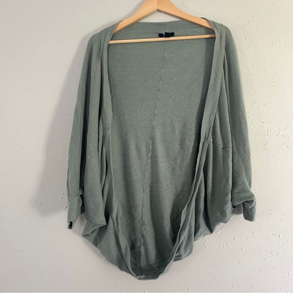 GAP Factory Green Cardigan Sweater Batwing Slouchy Oversized Fit XS Small Casual - Picture 4 of 7